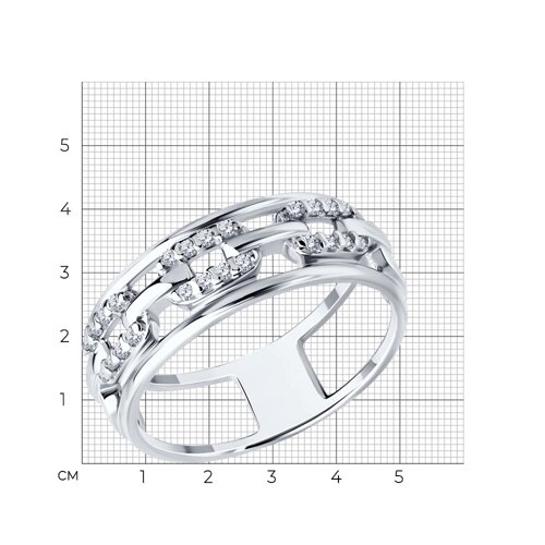 Кольцо из серебра с фианитами из серебро — вид 5