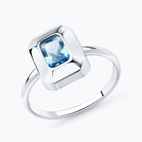 Кольцо из серебра с фианитом - видео на модели