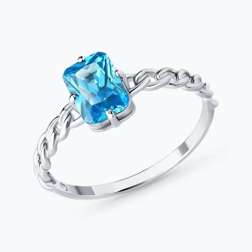 Кольцо из серебра с фианитом - видео на модели