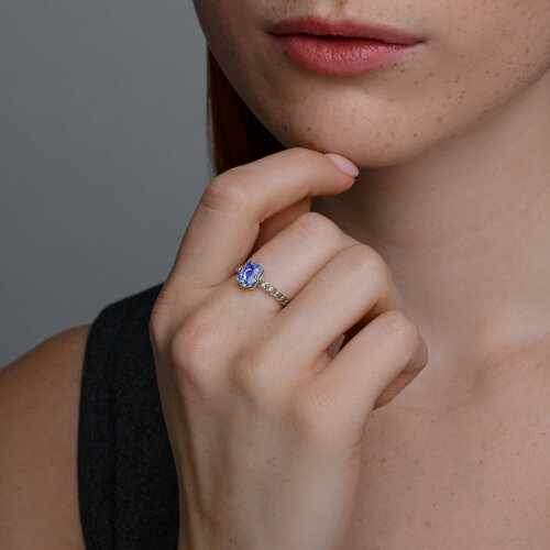 Кольцо из серебра с фианитом из серебро — вид 5