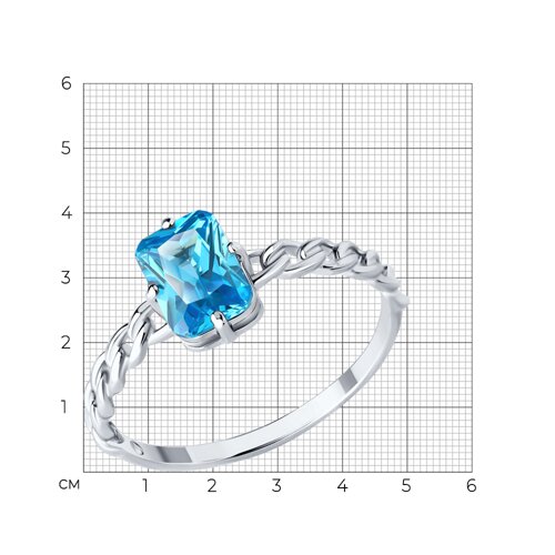 Кольцо из серебра с фианитом из серебро — вид 6