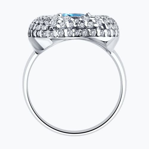 Кольцо из серебра с фианитами из серебро — вид 2