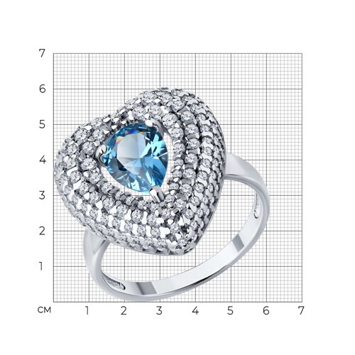 Кольцо из серебра с фианитами из серебро — вид 4