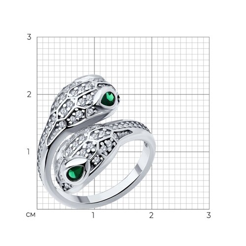 Кольцо из серебра с фианитами из серебро — вид 4