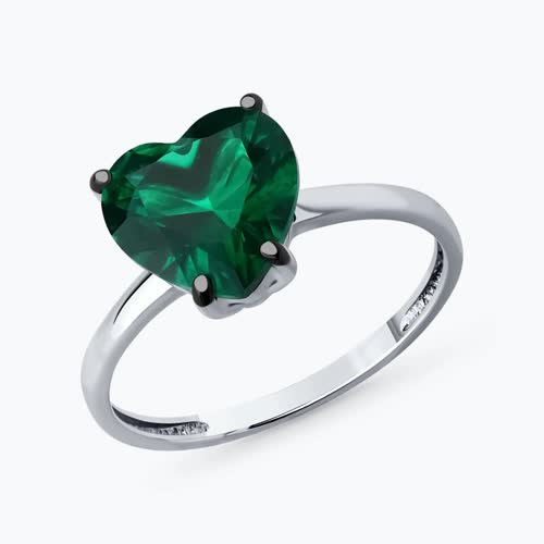 Кольцо из серебра с фианитом - видео на модели