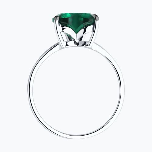 Кольцо из серебра с фианитом из серебро — вид 3