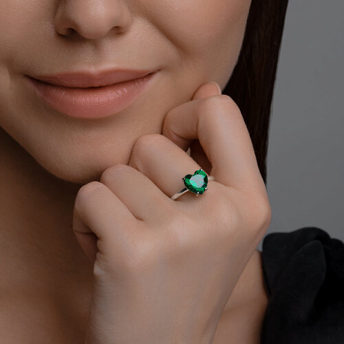 Кольцо из серебра с фианитом из серебро — вид 4