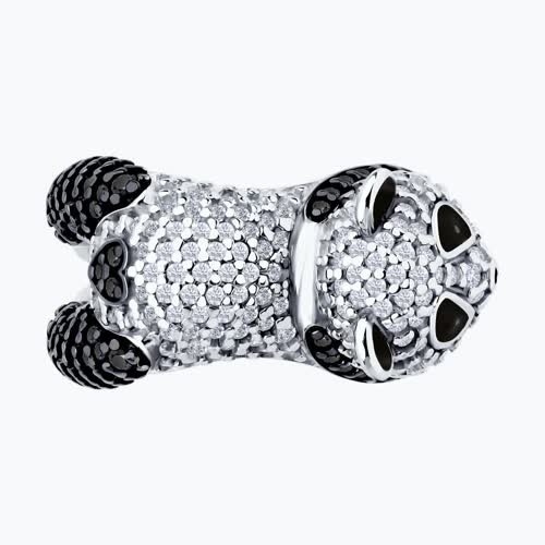 Кольцо из серебра с фианитами и эмалью из серебро — вид 2