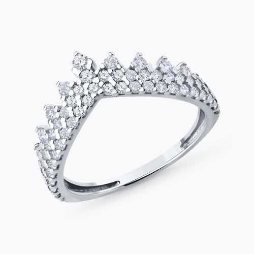 Кольцо из серебра с фианитами - видео на модели