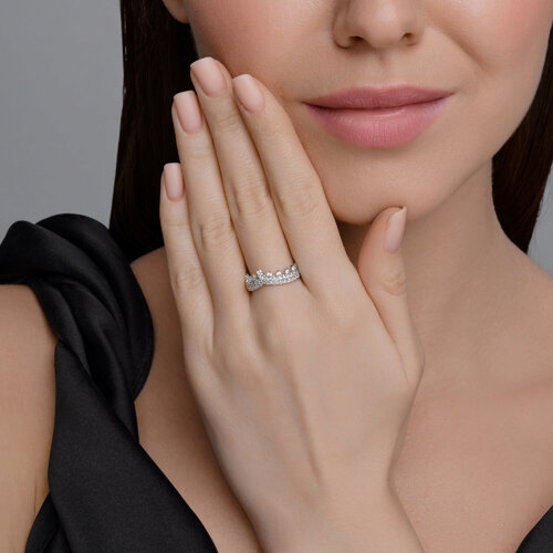 Кольцо из серебра с фианитами из серебро — вид 4