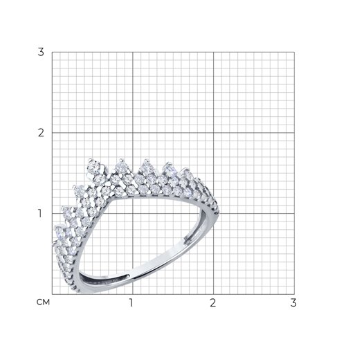 Кольцо из серебра с фианитами из серебро — вид 5