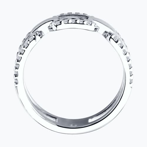 Кольцо из серебра с фианитами из серебро — вид 3