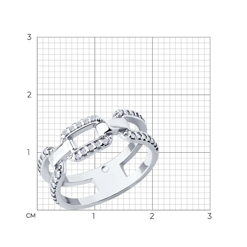 Кольцо из серебра с фианитами из серебро — вид 5