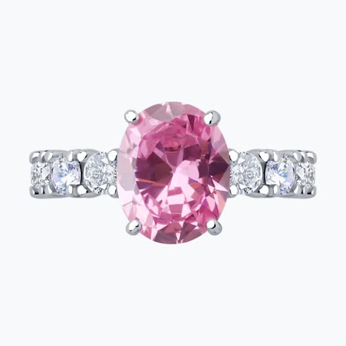 Кольцо из серебра с фианитами из серебро — вид 2