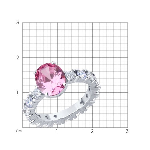 Кольцо из серебра с фианитами из серебро — вид 5