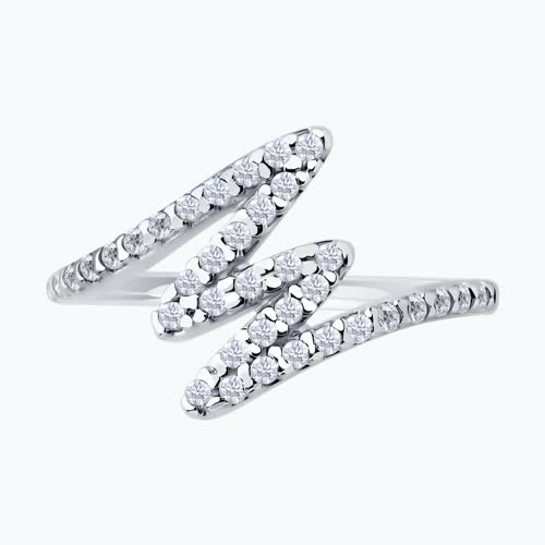 Кольцо из серебра с фианитами из серебро — вид 2