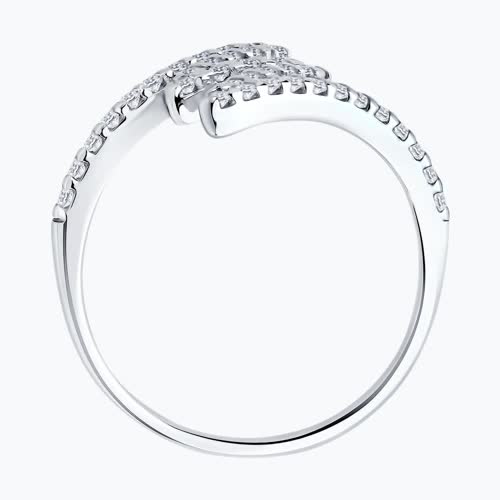 Кольцо из серебра с фианитами из серебро — вид 3