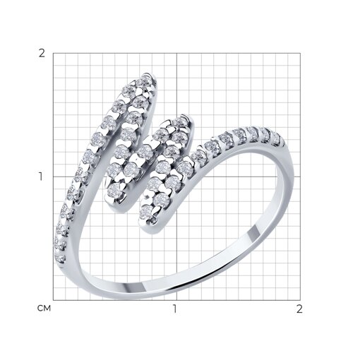 Кольцо из серебра с фианитами из серебро — вид 6