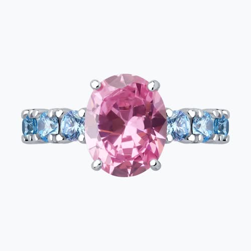 Кольцо из серебра с фианитами из серебро — вид 2