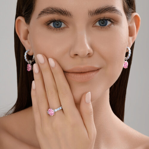 Кольцо из серебра с фианитами из серебро — вид 5