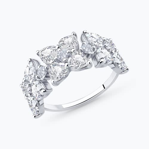 Кольцо из серебра с фианитами - видео на модели