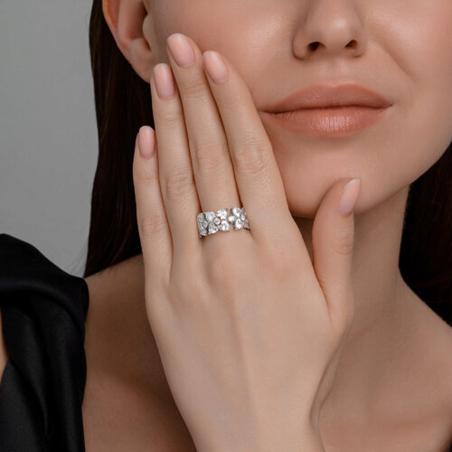 Кольцо из серебра с фианитами из серебро — вид 7