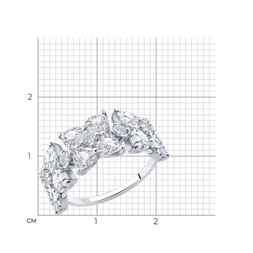 Кольцо из серебра с фианитами из серебро — вид 8
