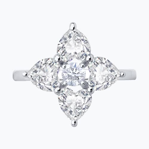 Кольцо из серебра с фианитами из серебро — вид 2