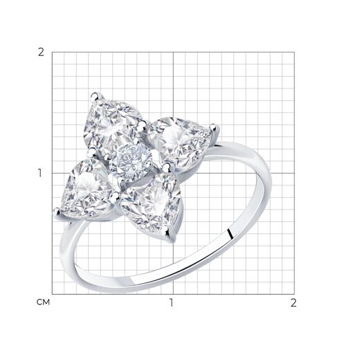 Кольцо из серебра с фианитами из серебро — вид 7