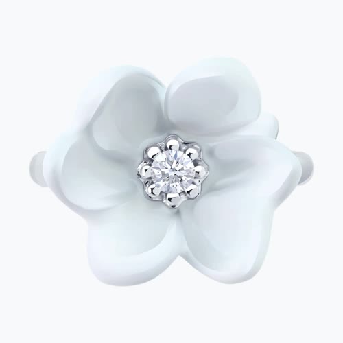 Кольцо из серебра с фианитом и эмалью из серебро — вид 2