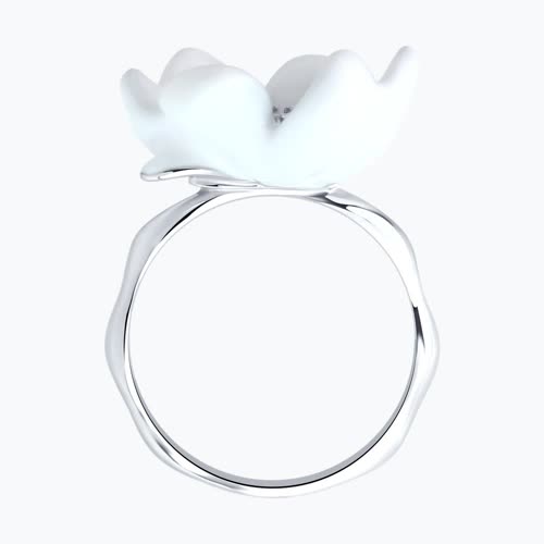 Кольцо из серебра с фианитом и эмалью из серебро — вид 3