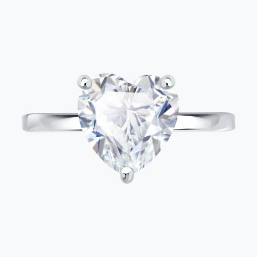 Кольцо из серебра с фианитом из серебро — вид 2