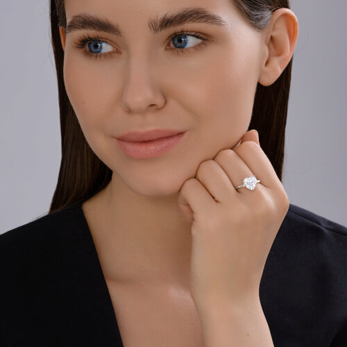 Кольцо из серебра с фианитом из серебро — вид 5