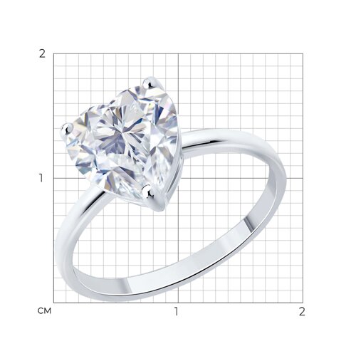 Кольцо из серебра с фианитом из серебро — вид 6