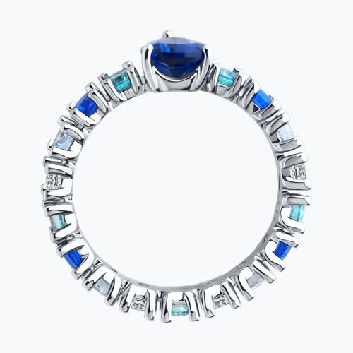 Кольцо из серебра с фианитами из серебро — вид 3