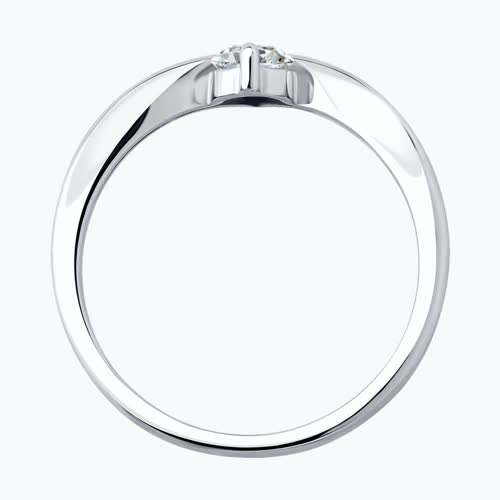 Кольцо из серебра с фианитом из серебро — вид 3