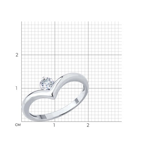 Кольцо из серебра с фианитом из серебро — вид 6