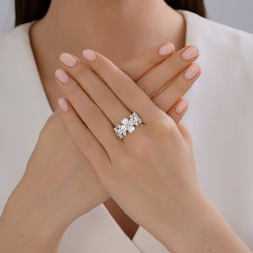 Кольцо из серебра с фианитами из серебро — вид 7