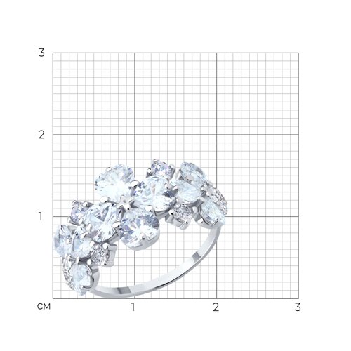 Кольцо из серебра с фианитами из серебро — вид 8