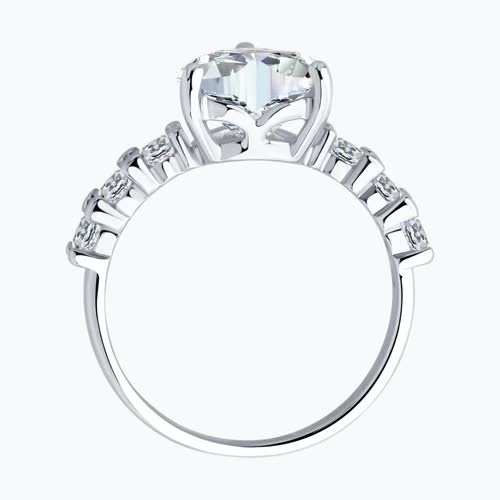 Кольцо из серебра с фианитами из серебро — вид 3