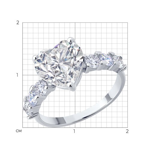 Кольцо из серебра с фианитами из серебро — вид 6