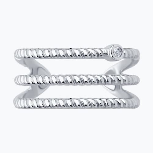 Кольцо из серебра с фианитом из серебро — вид 2