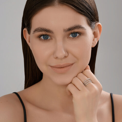 Кольцо из серебра с фианитом из серебро — вид 5