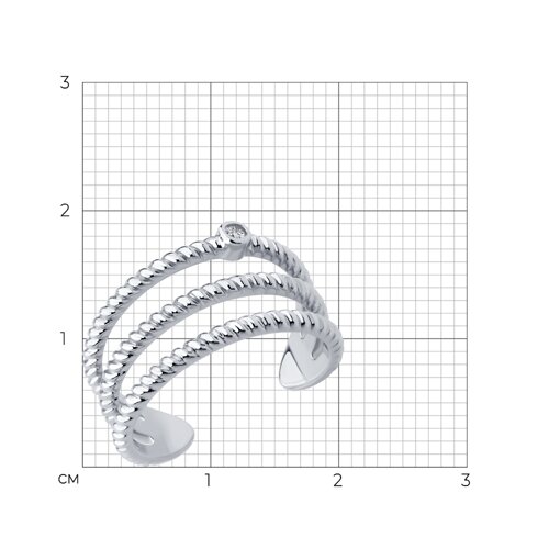 Кольцо из серебра с фианитом из серебро — вид 6
