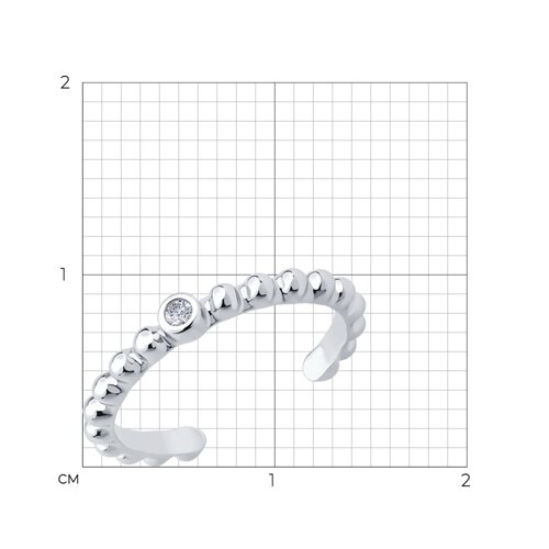 Кольцо из серебра с фианитом из серебро — вид 6
