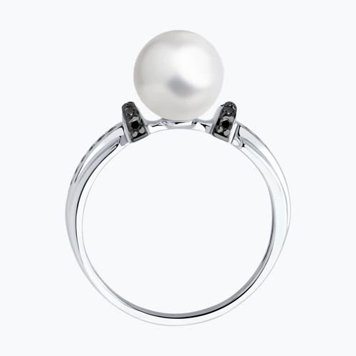 Кольцо из серебра с жемчугом и фианитами из серебро — вид 3