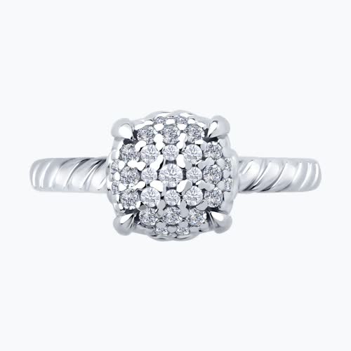 Кольцо из серебра с фианитами из серебро — вид 2