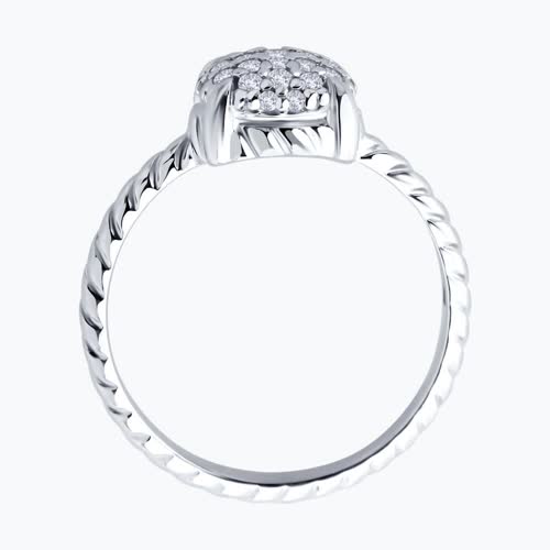 Кольцо из серебра с фианитами из серебро — вид 3