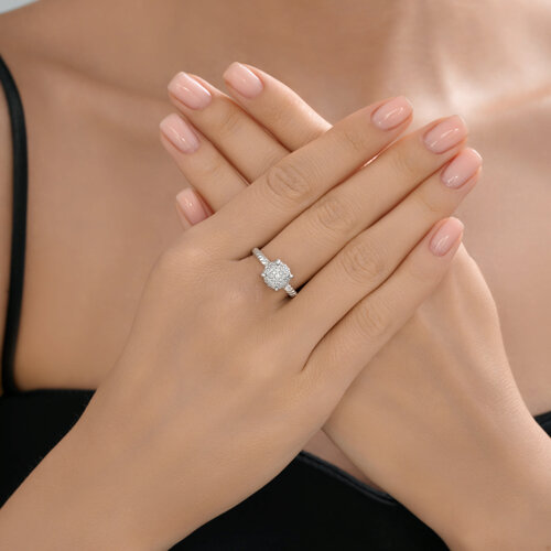 Кольцо из серебра с фианитами из серебро — вид 4