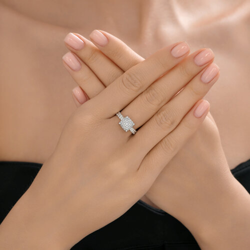 Кольцо из серебра с фианитами из серебро — вид 4